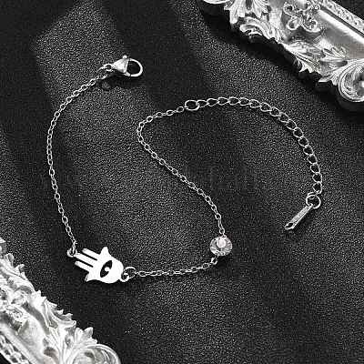 201 браслет-цепочка из нержавеющей стали BJEW-H205-01A-P-1