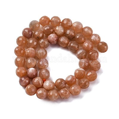 Натуральный персиковый лунный камень&nbsp;LS-G-J403-04A-8mm-1