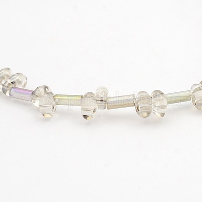 2 отверстие гальванических стекла овальной шарик нити EGLA-J074-PL03-1