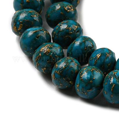 Teints perles synthétiques turquoise brins&nbsp;G-B070-C01-01-1