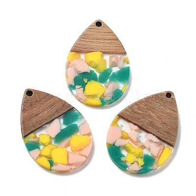 Подвески из смолы и ореха&nbsp;LS-FIND-R051-15F-1