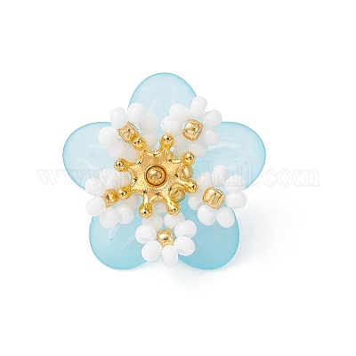 7 шт. подвески-цветы из стеклянных бусин PALLOY-MZ01128-1