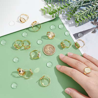 Набор для самостоятельного изготовления плоских круглых куполообразных колец DIY-DC0001-63-1