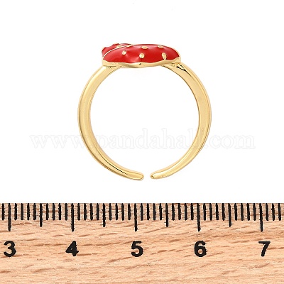 Латунные эмалевые регулируемые открытые манжеты для женщин RJEW-I111-10G-02-1