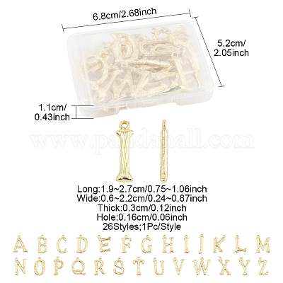 26шт 26 стиля латунные подвески KK-FS0001-65G-1