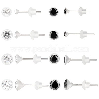 16 пара серег-гвоздиков из смолы с микропаве из кубического циркония в 8 стилях EJEW-BBC0001-82-1