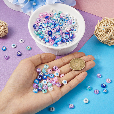 175шт 7 цвета ручной работы сглаз бусины лэмпворк EGLA-TA0001-32-1