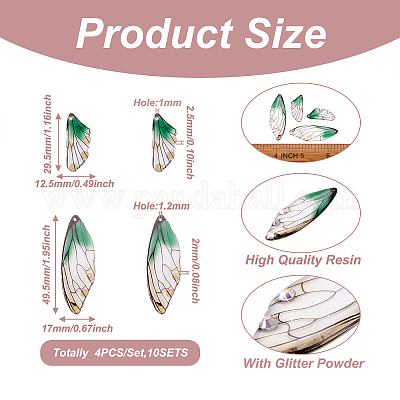 Набор подвесок из прозрачного хрусталя со стразами из прозрачной смолы RESI-TAC0002-47B-1