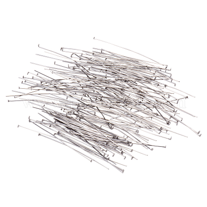 PandaHall Elite About 168 Pcs 304 Stainless Steel Flat Head Findings Eye Pin Length 2 Inch 23-Gauge for Jewelry Making STAS-PH0003-14D-1