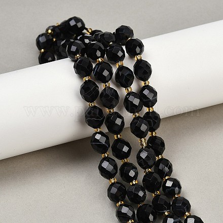 Нити бусин из натурального полосатого агата/полосчатого агата (окрашенного и нагретого) G-N342-149I-20-1