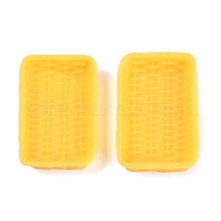 Кабошоны из смолы из ротанговой корзины RESI-Q014-07G-1