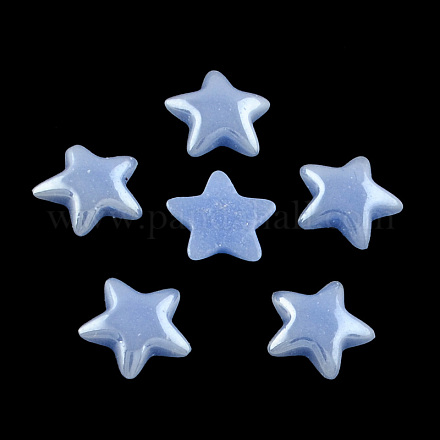 Pearlized Plated Opaque Glass Cabochons PORC-R139A-10-1