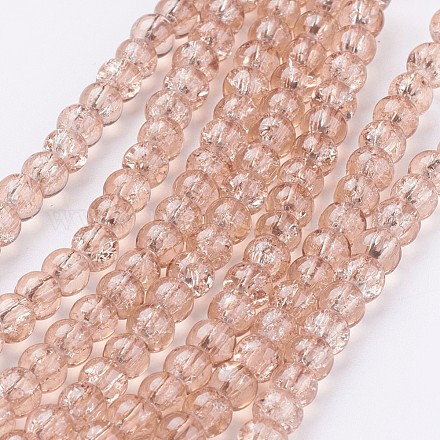Spray Painted Crackle Glass Beads Strands CCG-Q001-4mm-07-1