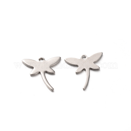 201 Stainless Steel Dragonfly Charms STAS-E088-04-1