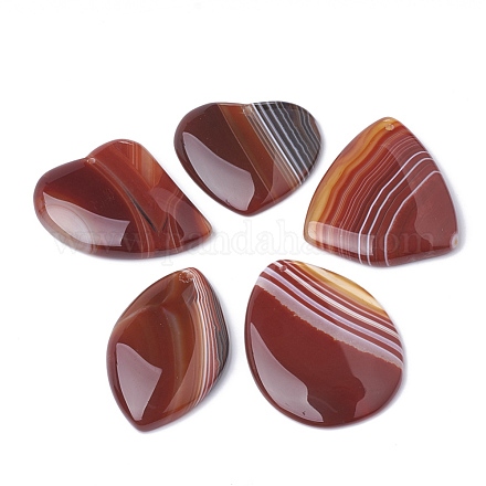 Dyed Natural Striped Agate/Banded Agate Pendants G-S280-01-1