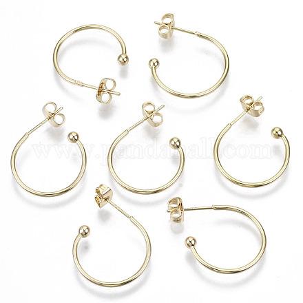 Brass Half Hoop Earrings KK-R112-041A-NF-1
