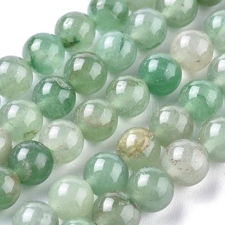 Chapelets de perles en aventurine vert naturel X-G-Q462-8mm-20A-1