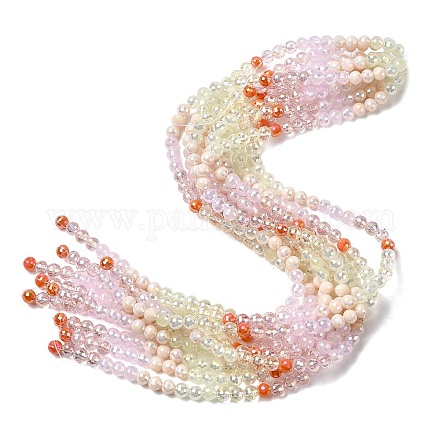 Стеклянные бусины с гальваническим покрытием  EGLA-D300-06-6mm-16-1