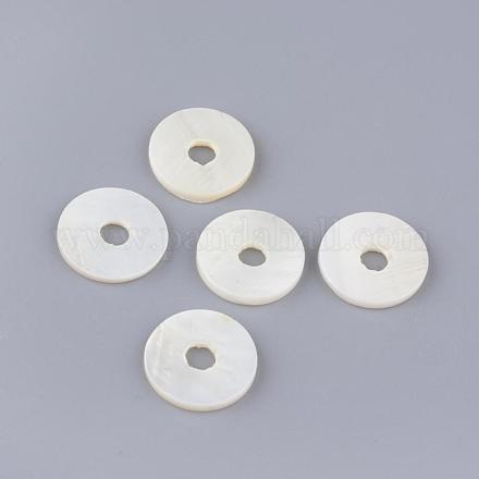 Perles de coquillages naturels d'eau douce SHEL-Q008-21-1