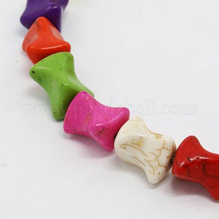 Kunsttürkisfarbenen Perlen Stränge TURQ-G141-18-1
