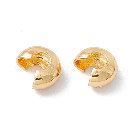 Brass Crimp Beads Covers KK-P219-05B-G02-1