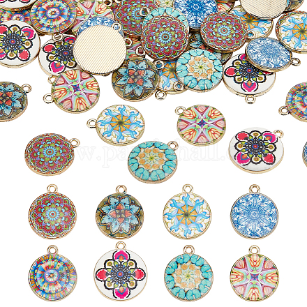 48шт 8 цвета подвески из сплава с принтом FIND-PH0021-12-1