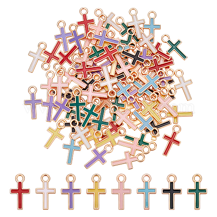 120шт 8 цвета сплава эмалевые подвески FIND-UN0007-73-1