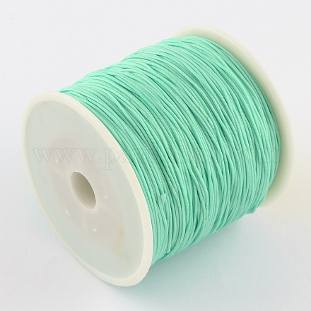 編み込みナイロン糸  ビーズジュエリー作りのための中国結びコードビーズコード  アクアマリン  0.5mm  約150ヤード/ロール NWIR-R006-0.5mm-232-1
