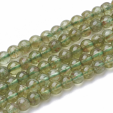 Perles d'apatite verts naturels brins G-S150-28-4mm-1