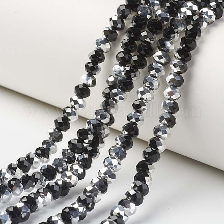 Electroplate Transparent Glass Beads Strands EGLA-A034-T3mm-M01-1