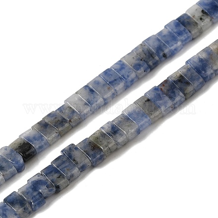 Hebras de cuentas de jaspe de punto azul natural G-Z045-A08-01-1