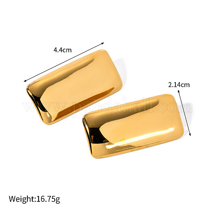 Прямоугольные серьги-гвоздики из нержавеющей стали 304 KT1408-1-1