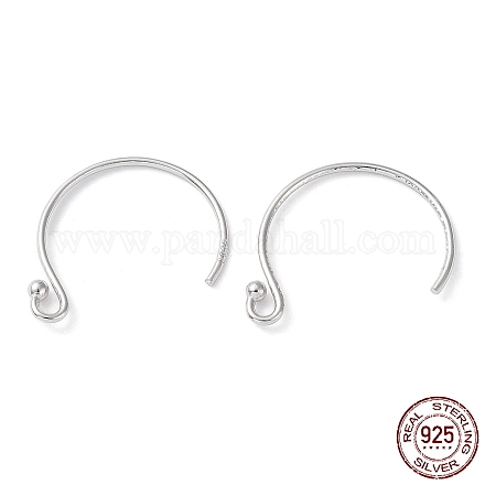 Rhodium Plated 925 Sterling Silver Earring Hooks STER-E068-05P-1