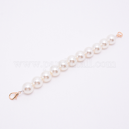 White Acrylic Round Beads Bag Handles FIND-TAC0006-24K-02-1