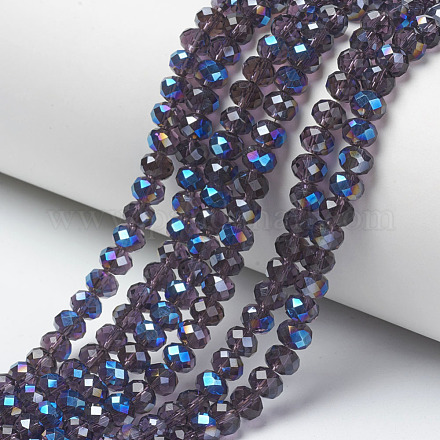 Chapelets de perles en verre électroplaqué EGLA-A034-T4mm-I06-1