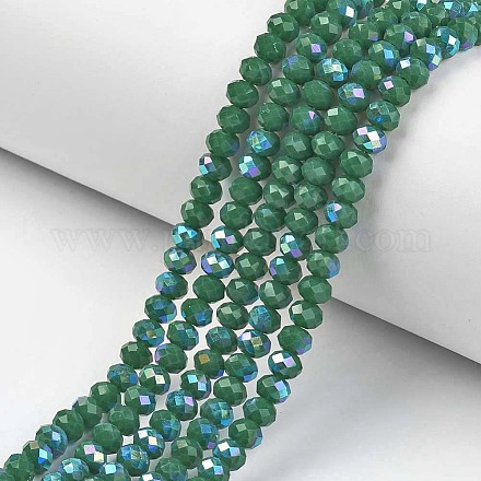 Electroplate opaco colore solido perle di vetro fili EGLA-A034-P8mm-L05-1