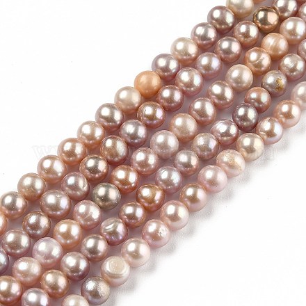 Fili di perle di perle d'acqua dolce coltivate naturali PEAR-L033-08A-01-1