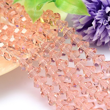 Faceted Cone Imitation Austrian Crystal Bead Strands G-M187-6mm-18A-1