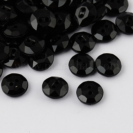 Botones redondos planos del diamante artificial de acrílico de Taiwán de 2-agujero BUTT-F015-33mm-01-1