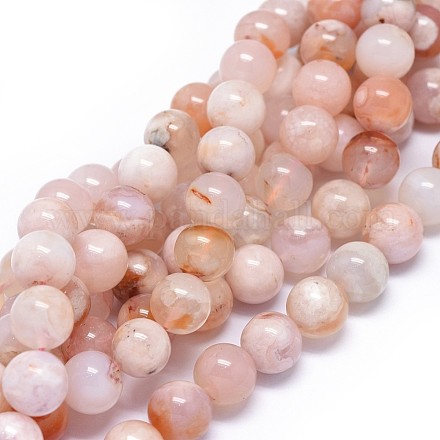 Chapelets de perles en agate naturelle de fleurs de cerisier G-I249-B01-03-1