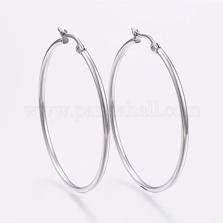 304 Stainless Steel Big Hoop Earrings EJEW-F105-05P-1