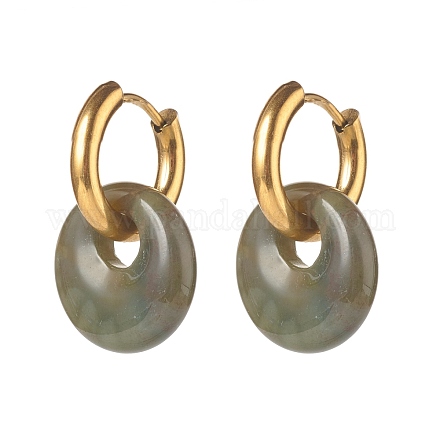 Handmade Natural Indian Agate Dangle Hoop Earrings EJEW-JE04578-04-1