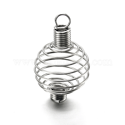Iron Spiral Bead Cages Pendants Making STAS-A031-01-1