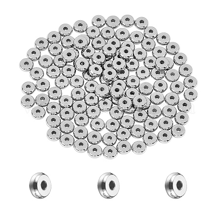 UNICRAFTALE about 120pcs 1.5mm Flat Round Spacer Beads 5mm Diameter Stainless Steel Beads Bead Spacers Metal Bead Smooth Beads for Jewelry Making Findings Stainless Steel Color STAS-UN0008-14P-1