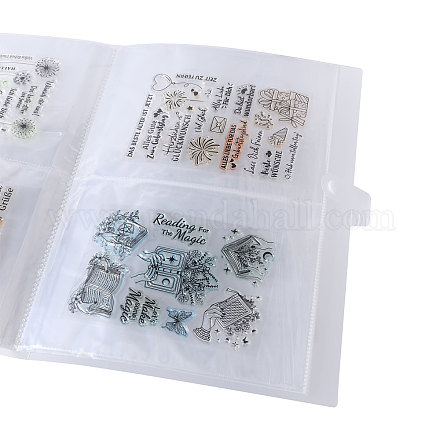 8 дюйм 2 сетки прозрачные пластиковые альбомы для хранения фотокарточек из полипропилена AJEW-WH0419-72C-1