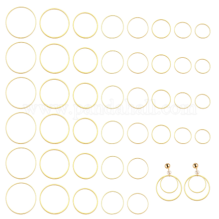 CHGCRAFT 240Pcs 8 Style Brass Linking Rings FIND-CA0006-05G-1