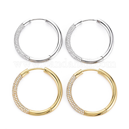 Классические большие серьги-кольца Huggie для девушек и женщин EJEW-Q023-011-NR-1