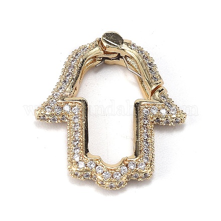 Brass Micro Pave Clear Cubic Zirconia Spring Gate Rings ZIRC-F120-008G-1