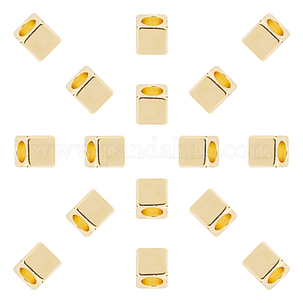 SUPERFINDINGS 50PCS 5mm Loose Cube Spacer Beads Golden Brass Beads Plated Metal Spacers for Jewelry Making Bracelets Necklaces Earring KK-FH0001-76G-1