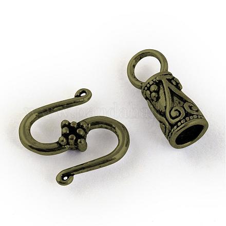 Tibetan Style Alloy Hook and S-Hook Clasps TIBEP-S300-21AB-NR-1